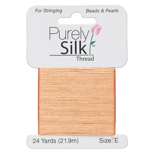 Thread, Purely Silk™, tangerine, size E. Sold per 24-yard card. image number 0