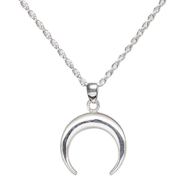 Necklace, Create Compliments®, sterling silver, 15.5x15mm naja, wearable at 16 and 18 inches with springring clasp. Sold individually. image number 0