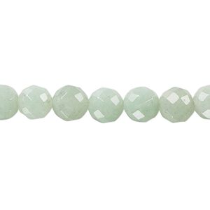 Green aventurine 1pkg1, faceted round bead natural 15.5-16 inch 8mm