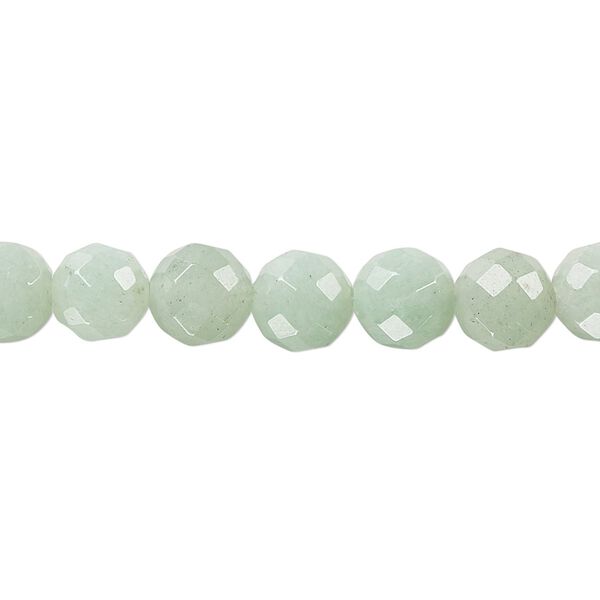 Green aventurine 1pkg1, faceted round bead natural 15.5-16 inch 8mm image number 0