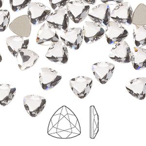 Flat back 6pk crystal foil back, Crystal Passions® 7mm trilliant 2472