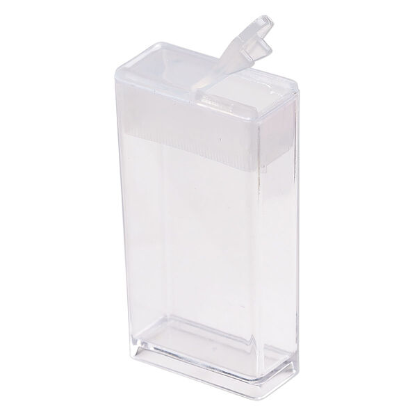Organizer, acrylic, clear and white, 50x27x13mm rectangle box with snap top. Sold per pkg of 10. image number 2