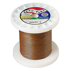 Beading wire, Accu-Flex&reg;, nylon and stainless steel, copper, 49 strand, 0.014-inch diameter. Sold per 1,000-foot spool.