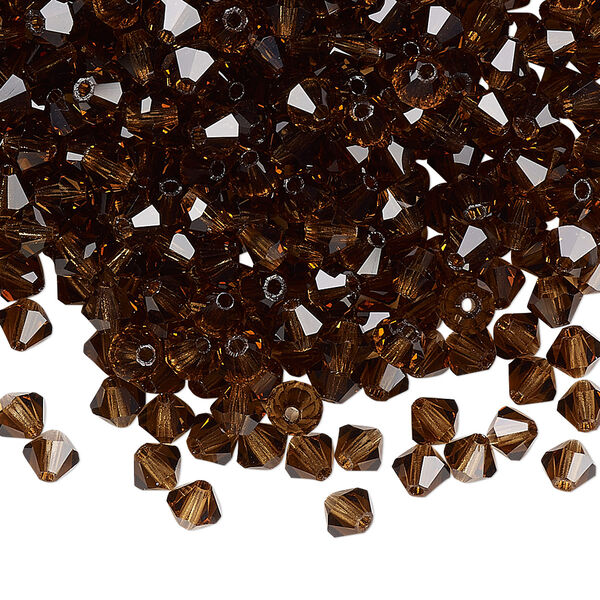 Bead 720pk smoked topaz, Preciosa Czech crystal 4mm bicone image number 0