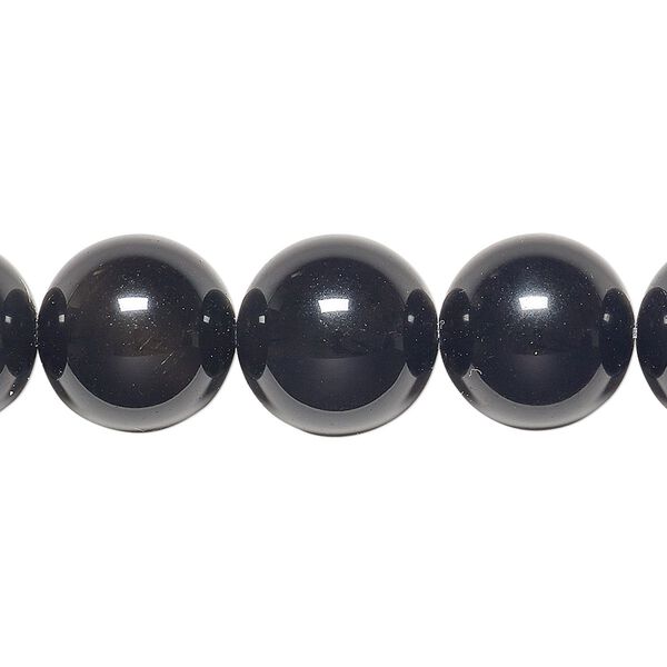 Rainbow obsidian 1pkg1, round bead natural 8 inch 14mm image number 0