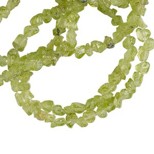 Peridot 1pkg1, rough chip bead natural 35 inch small