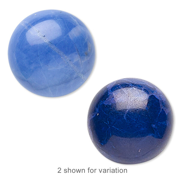 Cabochon, howlite (dyed), lapis blue, 8mm calibrated round, B grade, Mohs hardness 3 to 3-1/2. Sold per pkg of 10. image number 0