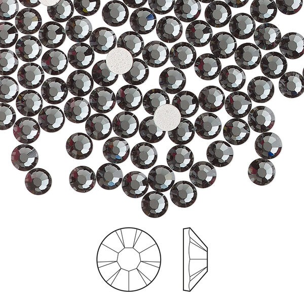 Flat back 144pk light graphite foil back, Preciosa MAXIMA Czech crystal hotfix rhinestone 3.8-4mm chaton rose round SS16 image number 0