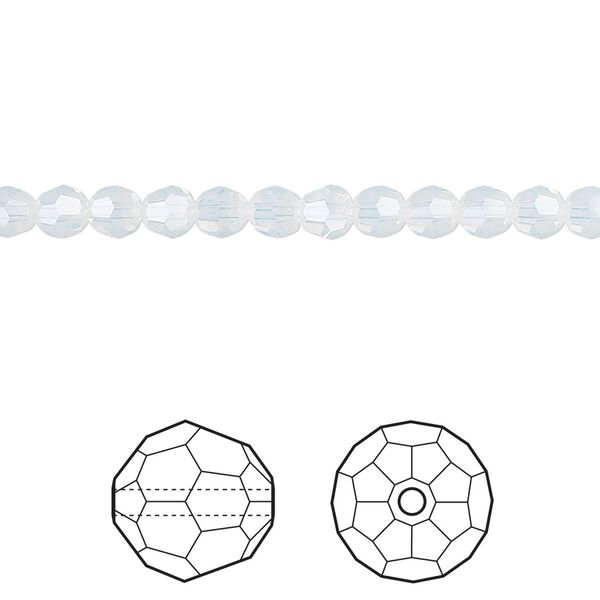 Bead 12pk white opal, Crystal Passions® 4mm round 5000 image number 0
