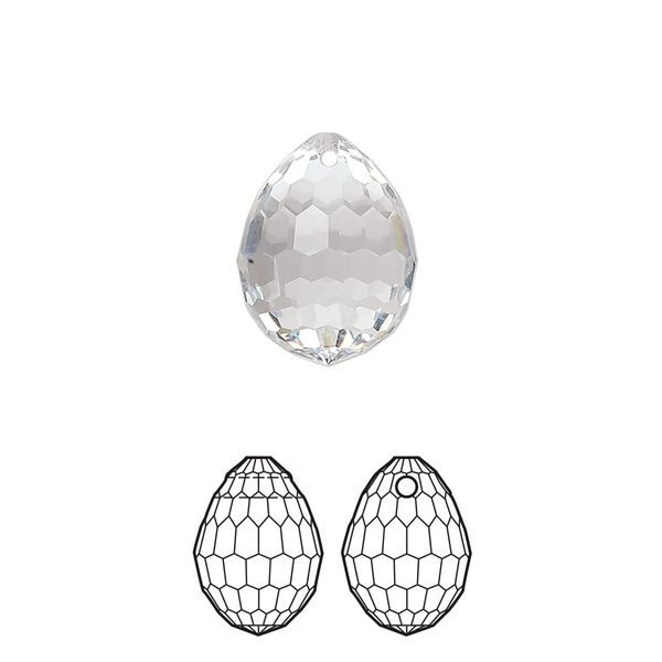 Drop 1pk crystal, Crystal Passions® 15x11.5mm pendant teardrop 6002 image number 0