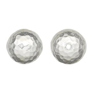 Bead, Hill Tribes, sterling silver, 20mm hammered round. Sold individually.
