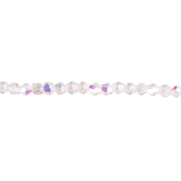 Bead 1pk 16 facets translucent pink AB, Celestial Crystal® 3mm bicone 15.5-16 inch image number 0