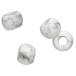 Howlite 1pkg4, hand-cut rondelle bead natural 12x9mm Dione®