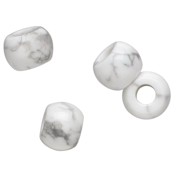 Howlite 1pkg4, hand-cut rondelle bead natural 12x9mm Dione® image number 0