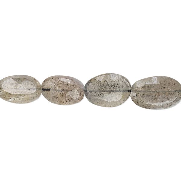 Labradorite 1pkg1, hand-cut faceted puffed oval bead natural 8 inch 9x7mm-14x9mm image number 0