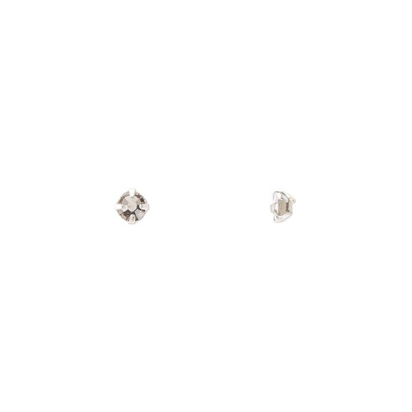 Bead 24pk rose montees black diamond silver plate, Preciosa Czech crystal 3-3.2mm round SS12 image number 0