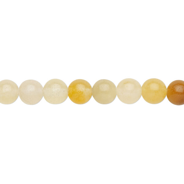 Bead, golden "jade" (quartz) (natural), 6mm round, B grade, Mohs hardness 7. Sold per 15-1/2" to 16" strand. image number 0
