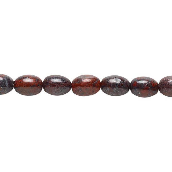 Brecciated jasper 1pkg1, oval bead natural 15.5-16 inch 8x6mm image number 0