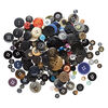 Button mix, resin, mixed colors, 8-50mm round. Sold per 1/4 pound pkg, approximately 200 buttons. image number 1