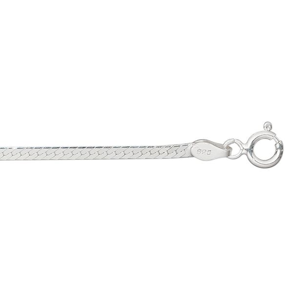 Chain, sterling silver, 2-2.3mm herringbone, 18 inches. Sold individually. image number 0