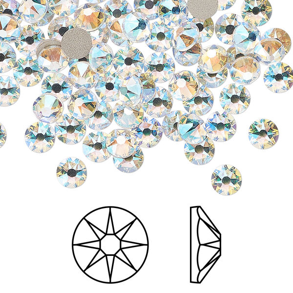 Flat back 144pk crystal shimmer foil back, Crystal Passions® 4.6-4.8mm rose round SS20 2088 image number 0