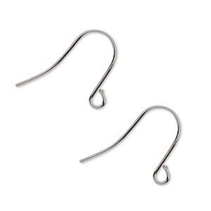 Ear wire fishhook 1pkg100 gunmetal-plated, 15mm / open loop, 21 gauge brass 50 pair