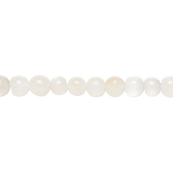 White moonstone 1pkg1, hand-cut round bead natural 15.5-16 inch 5mm image number 0