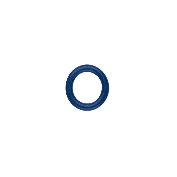 Component, Oh! Ring™, silicone, blue, 12mm round with 8mm hole. Sold per pkg of 200. image number 0