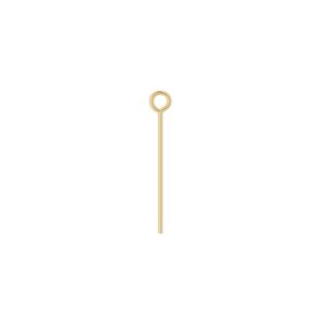 Eye pin, gold-plated brass, 3/4 inch, 24 gauge. Sold per pkg of 100.