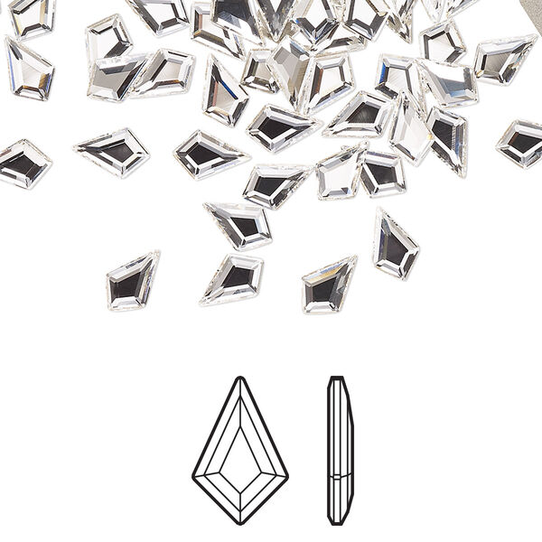 Flat back 6pk crystal foil back, Crystal Passions® 6.4x4.2mm kite 2771 image number 0