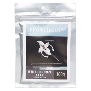 Prometheus® white bronze clay, pkg/100g, rapid and low fire formula.