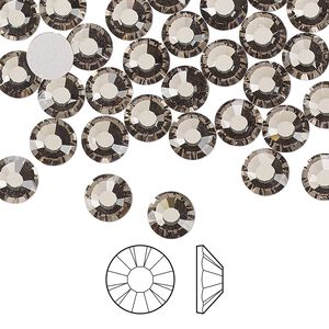 Flat back 24pk black diamond foil back, Preciosa MAXIMA Czech crystal rhinestone 6.3-6.5mm chaton rose round SS30