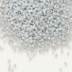 Seed bead, Delica®, glass, pkg/250g, #11 round, opaque gold luster grey (DB-0252).