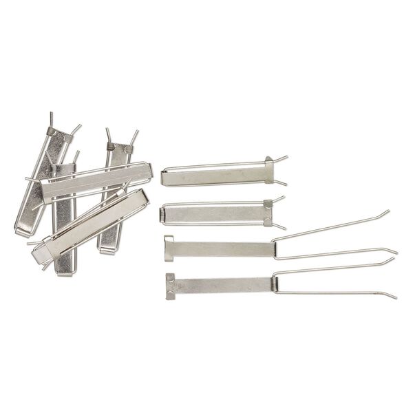 Hair clip, steel, 49x14mm rectangle with double wire closure. Sold per pkg of 10. image number 0