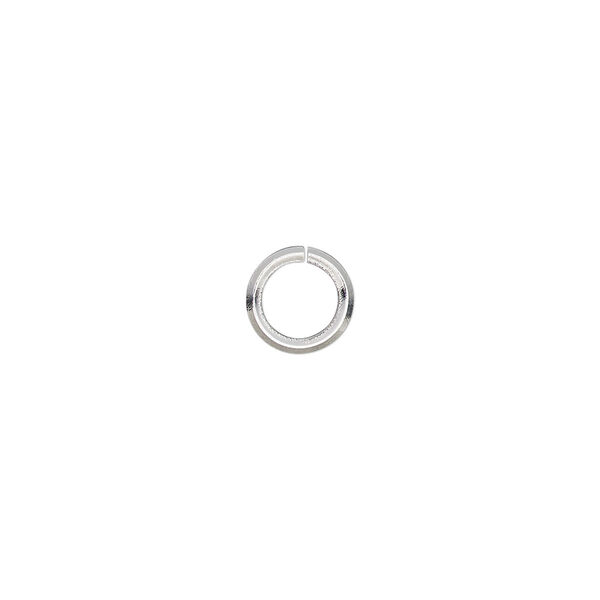 Jump ring, silver-plated brass, 8mm round diamond wire, 5.5mm inside diameter, 16 gauge. Sold per pkg of 50. image number 0