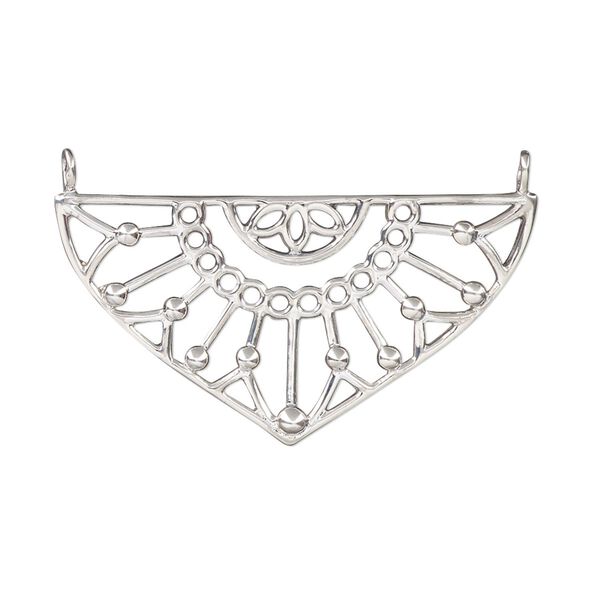 Focal, antiqued sterling silver, 35x18.5mm fancy with 2 loops. Sold individually. image number 0