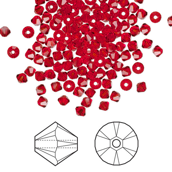 Bead 48pk light Siam, Crystal Passions® 3mm bicone 5328 image number 0
