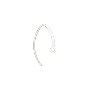 Ear wire 1pkg2 sterling silver, 16mm flat marquise / round wire / closed loop, 20 gauge 1 pair