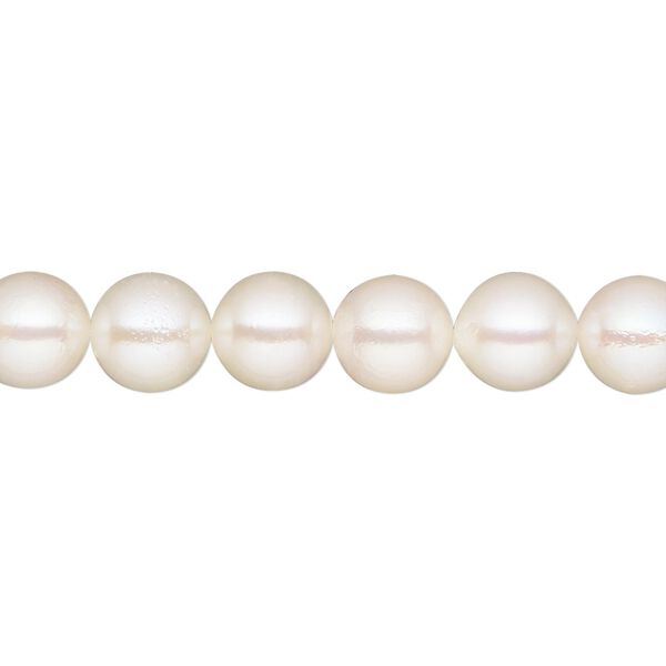 Pearl Akoya cultured saltwater 1pk white, 7.5-8mm round B grade bleached 15.5-16 inch image number 0