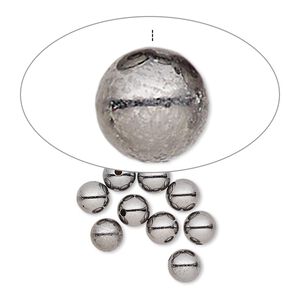 Bead end, gunmetal-plated brass, 5mm half-drilled round. Sold per pkg of 100.