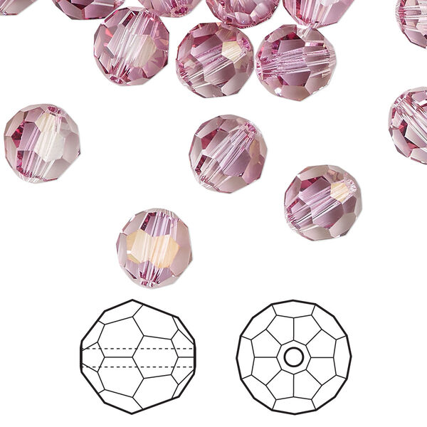 Bead 12pk dark rose, Crystal Passions® 8mm round 5000 image number 0