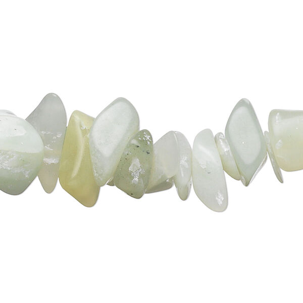 Bead, sea green new "jade" (serpentine) (natural), extra-large chip, Mohs hardness 2-1/2 to 6. Sold per 15" to 16" strand. image number 0