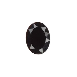 Black onyx 1pkg1, calibrated faceted oval cab 16x12mm