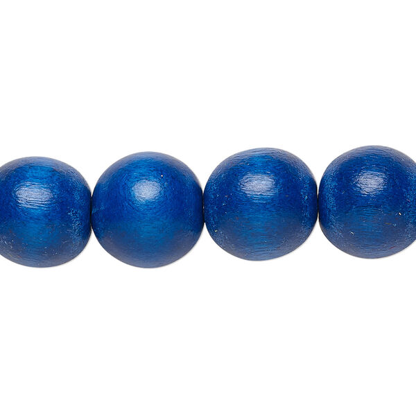 Bead, Taiwanese cheesewood (dyed / waxed), dark blue, 11-12mm round. Sold per pkg of (2) 15-1/2" to 16" strands. image number 0