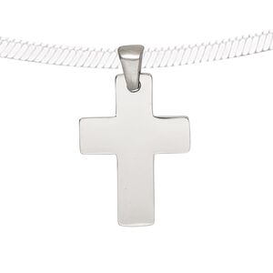 Pendant, stainless steel, 25x18mm cross. Sold individually.