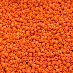 Seed bead, Ming Tree™, glass, pkg/1 pound, #11 round, opaque orange.