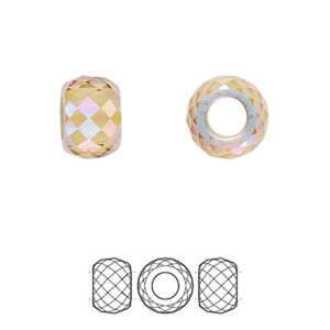 Bead 1pk light Colorado topaz shimmer 2X, Crystal Passions® 11x7.75mm briolette XXL hole 5043