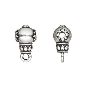 Bead, TierraCast®, "Soulful Spirit" collection, antique silver-plated pewter (tin-based alloy), 12x9mm lotus guru with closed loop. Sold per pkg of 2.