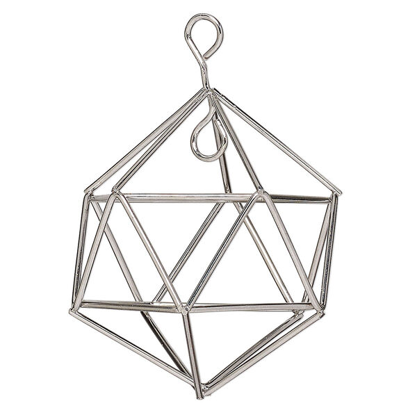 Wire frame, imitation rhodium-finished steel, 2-1/2 inches. Sold individually. image number 0