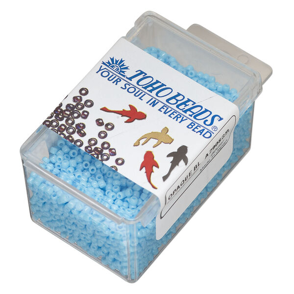 Seed bead, TOHO BEADS&reg;, glass, pkg/50g, #11 round, opaque turquoise blue (TR-11-43). image number 0